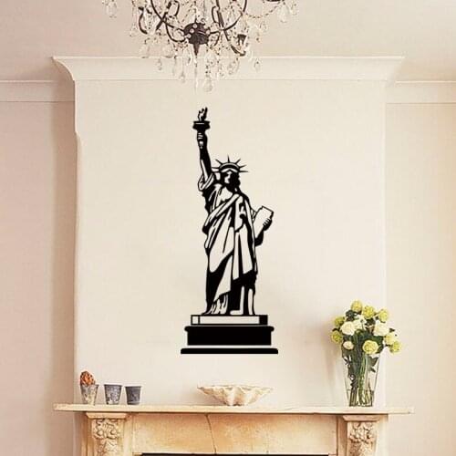 Statue Of Liberty Usa America New York Landmark Wall Art Room Sticker Decal Door Window Stencils Mural