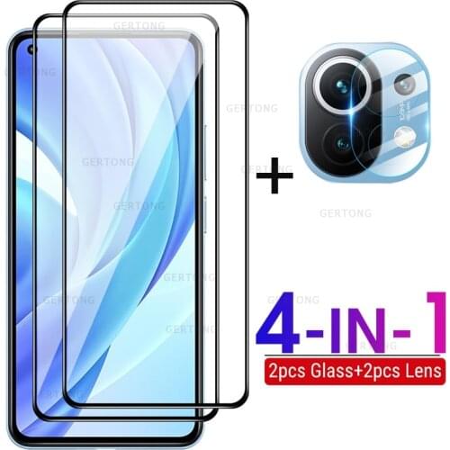 For Xiaomi Mi 11 Lite Glass For Mi 11 Lite Protective Glass Full Cover HD Lens Screen Protector For Xiaomi Mi 11 Lite 10S Glass