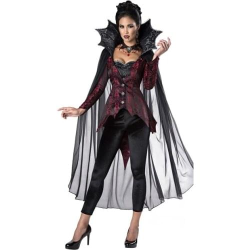 Vampiress Ladies Halloween Fancy Dress Womens Adults Vampire Costume Outfit M XL MS4276