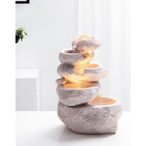 Transport bead water fountains home decoration flow of water rockery Small fish tank garden decoration accessories Five layers