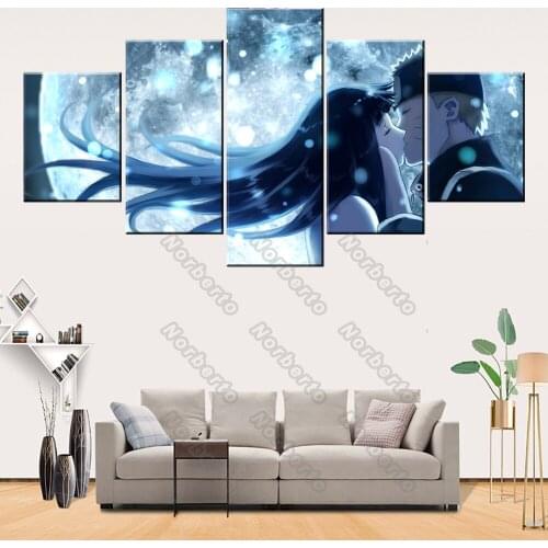 Japanese Anime Canvas Painting Wall Poster ONE PIECE Hero and Heroine Characters with a Romantic Kiss for Home Rooms Decoration