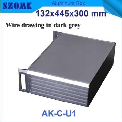 1 piece Black and Dark grey color electrical juction aluminum box for extruded aluminum rack enclosures 395X271X129.5mm