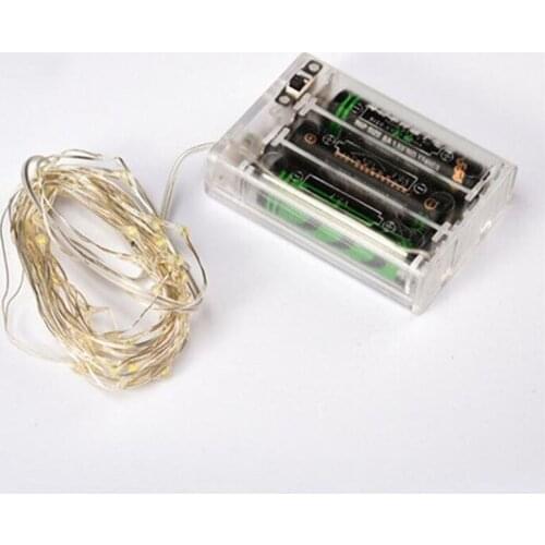 100pcs 2M Party Christmas Led Battery Power Operated RGB Changeable Copper Wire String Strips Christmas DIY Decoration ZA5180