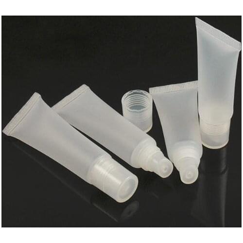 100pcs/lot 10ml 15ml Frosted Lip Gloss Hose Empty Shower Gel Cosmetic Lip Tint Rouge Cream Soft Tube Refillable Bottles