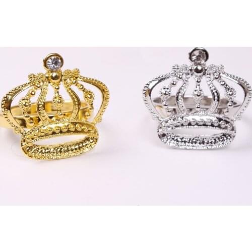 12PCS Golden electroplating crown alloy napkin ring hotel table decoration napkin buckle spot napkin ring