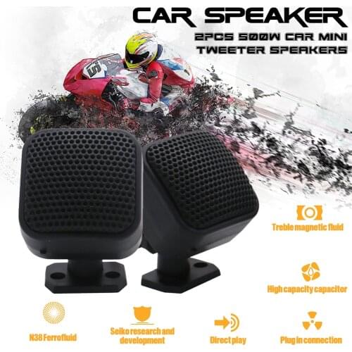 2Pcs 500W Car Mini Tweeter Speakers Horn Audio Music Stereo Audio Loudspeaker Audio System