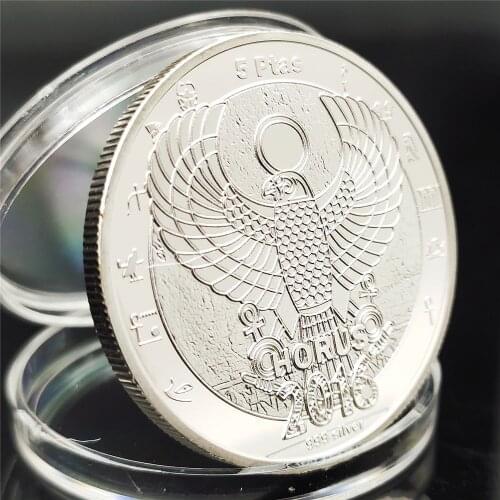 2016 Egyptian Mythology Eagle God Bastet Coin with Silver Plated Commemorative Coins Home Decor