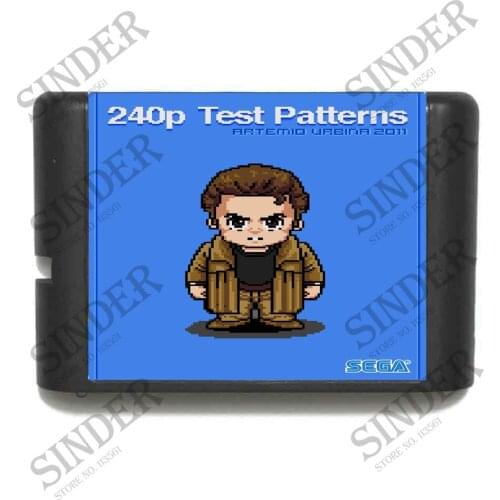 240p Test Patterns 16 bit MD Game Card For Sega Mega Drive For Genesis