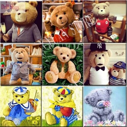 Diy Diamond embroidery cartoon Bear diamond painting Cross Stitch full square drill Rhinestone mosaic child gift wall painting