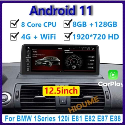 12.3“ Android 10 Car Multimedia Player GPS Navigation for BMW 1 Series 120i E81 E82 E87 E88 Stereo CarPlay Audio Touch Screen