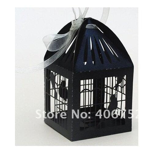 Free shipping hot sell laser cut bird paper customized OEM available wedding favor boxes