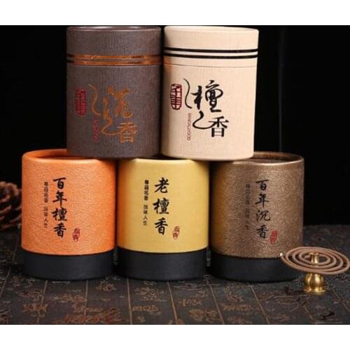 2hour/48 Coils Natural Sandalwood Agarwood Coil Incense Buddha Yoga Incense Indoor Smell Burning Home Decor