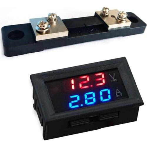 DC 0-100V 50A 100ADual Display Ammeter Voltmeter Modified Automotive Voltage Test Display Meter Digital Voltage Measure