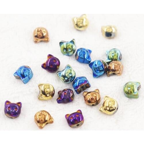 New Double Sided Cat Beads Natural Stone Hematite Beads Cat Beads DIY Beads For Jewelry Making Supplies for jewelry Components