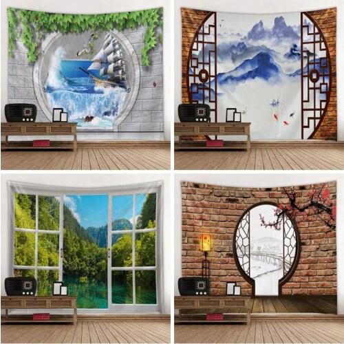 Natural Scenery Tapestry Landscape Tapestries For Living Room Bed Room Printing Wall Hanging Wall Art Picnic Mat Multi Print