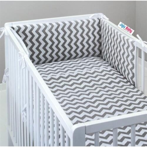 Jaju Baby Handmade, Gray Zigzag Baby Sleeping Set Crib Side Protection Special Size, Baby Barrier Set