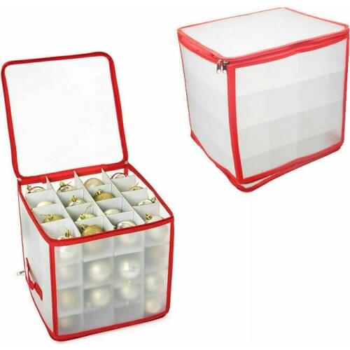 64 Baubles Storage Box With Lid Christmas Xmas Tree Decoration Organiser 64 Bauble Decor 2020 Christmas Balls Storage Box
