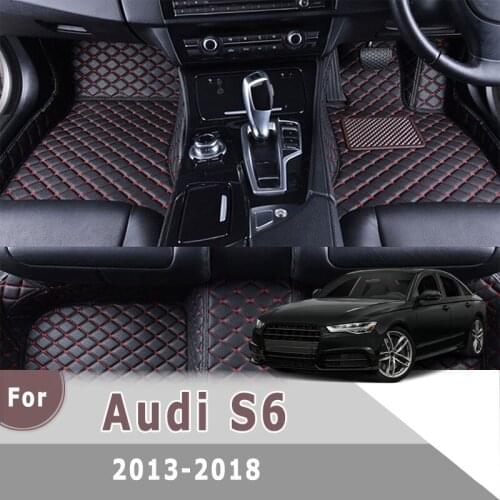 RHD Carpets For Audi S6 2018 2017 2016 2015 2014 2013 Custom Leather Car Floor Mats Auto Interior Accessories Car Styling Rugs