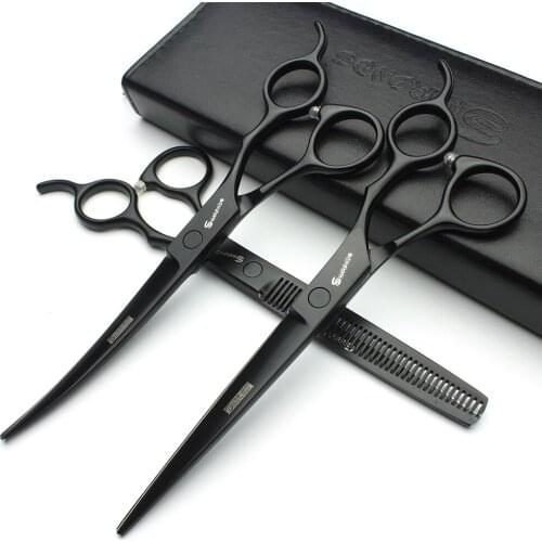 Lightweight 440C stainless steel 7 inch salon professional hairdressing scissors set cutting shears & thinning scissors