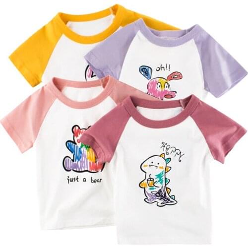 2021 Summer Cartoon Childrens Childrens Short Sleeve T-Shirt Girl Half-Sleeve Baby Clothes