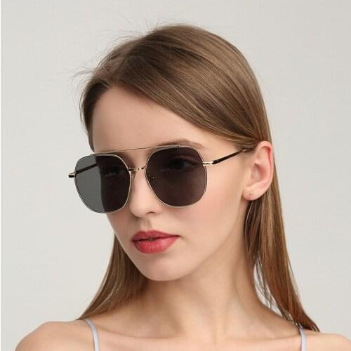 Fashion sunglasses double beam marine film sunglasses street shooting decorative glasses Korean version of metal sunglasse