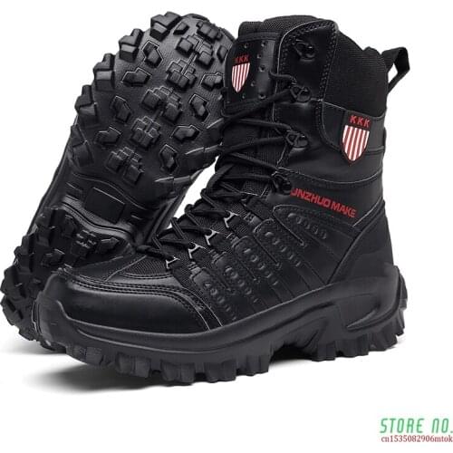 Mens Military Shoes Combat Boots Mens Ankle Boot Tactical Army Boot Male Shoes Work Safety Shoes Big Size 39-47