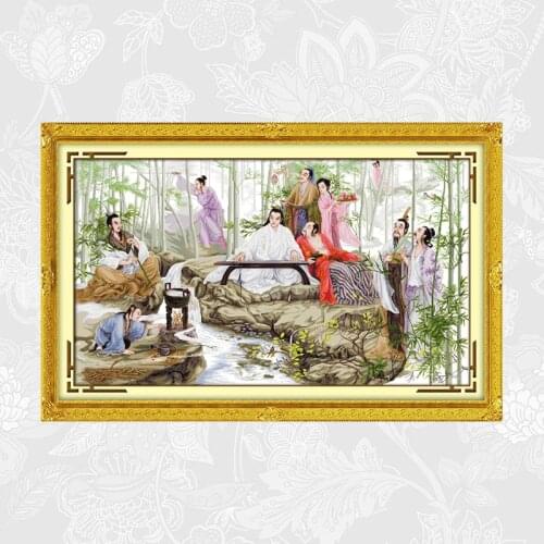 Watching Bamboo Cross-stitch Kits 11CT 14CT DIY Handmade Needlework Chinese Cross Stitch Aida Canvas Embroidery Crafts