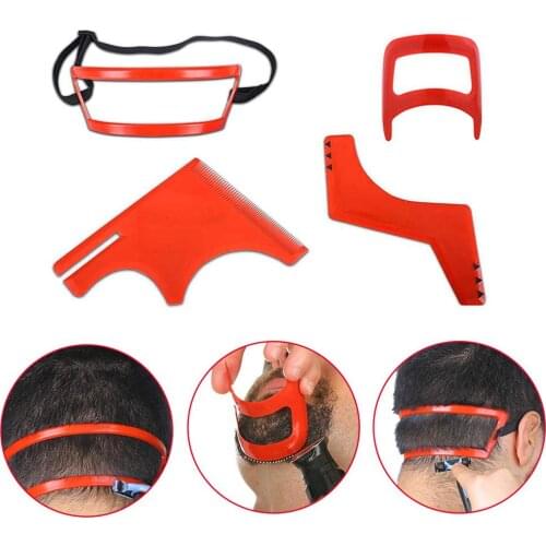 Beard Guide Hairline Neckline Guide Kit for Straight Neck Hairline Goatee Beard Self Cut Haircut Grooming Kit Styling Tool