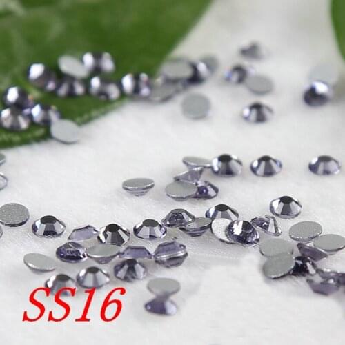 Non Hot fix rhinestones SS16 Tanzanite 1440pcs glitter nail decoration stones mobile phone garment wedding dress decoration
