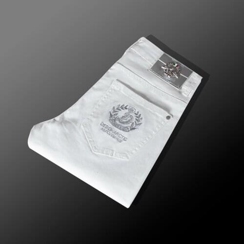 2020 New Mens Skinny White Jeans Fashion Casual Elastic Cotton Slim Denim Pants Male Brand Clothing Hip Hop Pants