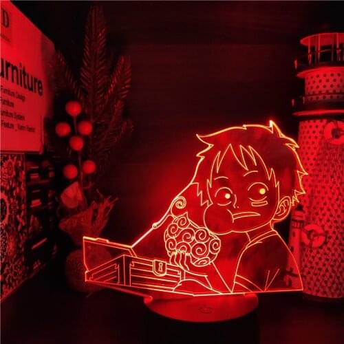 One Piece 3D Night Light Monkey D. Luffy LED Lamp Anime Figure Manga Decoration Home Decor Lampara Lights ACE Luffy Cute Lampe