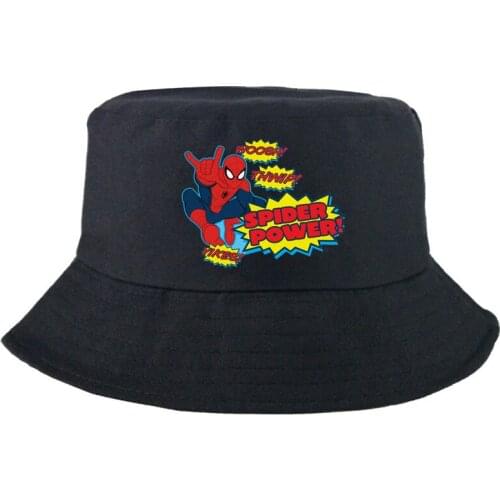 Disney Marvel Spiderman Casual Bucket Hat Fashion Outdoor Street Panama Cap Reversible Graphic Casual Man Women Fisherman Hat