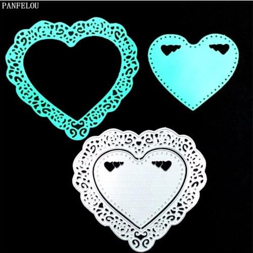 PANFELOU Love heart shape door paper die cutting dies metal craft Scrapbooking/DIY Easter wedding Embossing mould cards