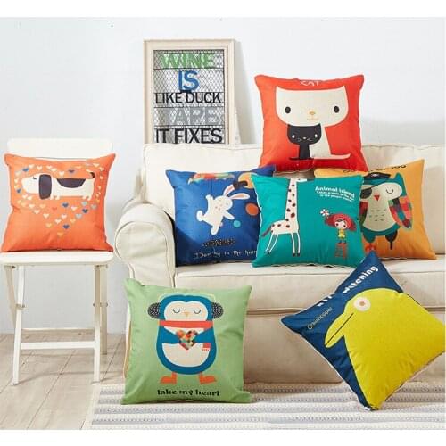 1PC Tower Series Cotton Linen Cushion with Core Throw Pillows Car Sofa Office Back Baby Room Decorative 45*45cm OU 036