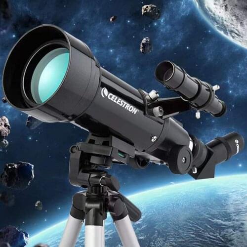 Celestron Portable Refractor Astronomy Telescope for Beginners - FullyCoated Glass Optics -70mm Travel Scope -Software Package