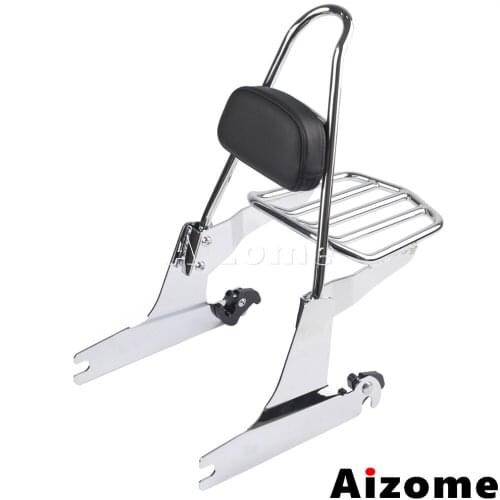 Motorcycle Sissy Bar Backrest Flat Luggage Rack For Harley Dyna FXD Super Glide Low Rider Custom Sport Wide Glide FXDWG 02-05