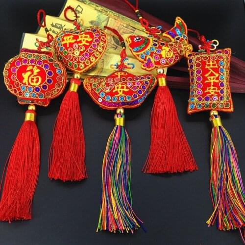 Traditional Chinese Knot Feng Shui Lucky Hanging Tassel Decoration For Home Wall Decoration