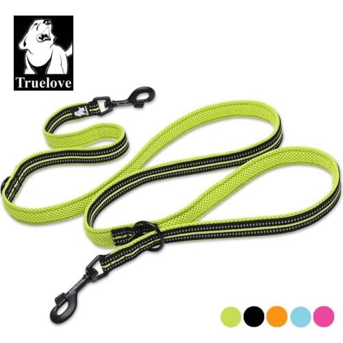 Truelove 7 In 1 Multi-Function Adjustable Dog Lead Hand Free Pet Training Leash Reflective Multi-Purpose Dog Leash Walk 2 Dogs