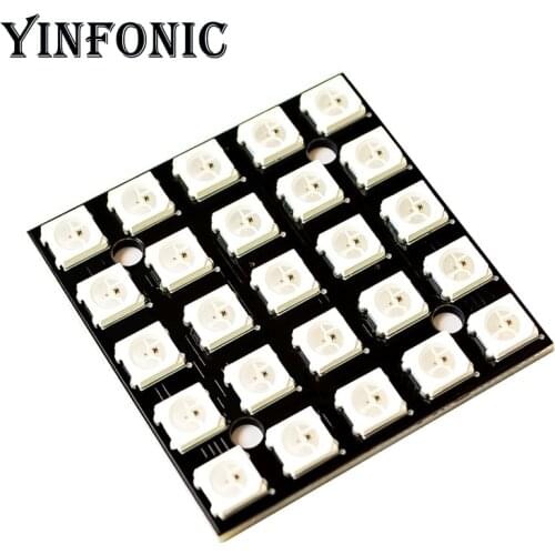WS2812B 5X5 LED Matrix 5050 RGB LED Lamp Panel Module Full Color Driver 25 Bit Color Lamp Development Board Module