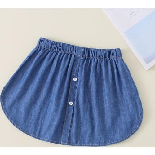 Women Plus Size Fake Hem Skirts Elastic Waist Adjustable A-Line False Skirt Buttons Detachable Underskirt Apron Accessories