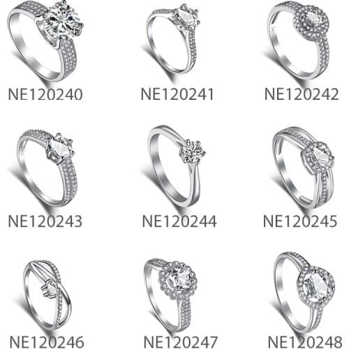 Dylam 925 Sterling Silver Diamond Zircon Ring aestethic Simple Banquet Valentines Day Gift Wedding Jewelry Ring For Women