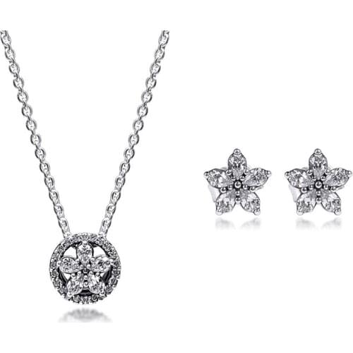 GPY Sparkling Snowflake Collier Necklace Sterling Silver 925 Jewelry Women Collare Mujer Naszyjnik Colar Joyas de Plata