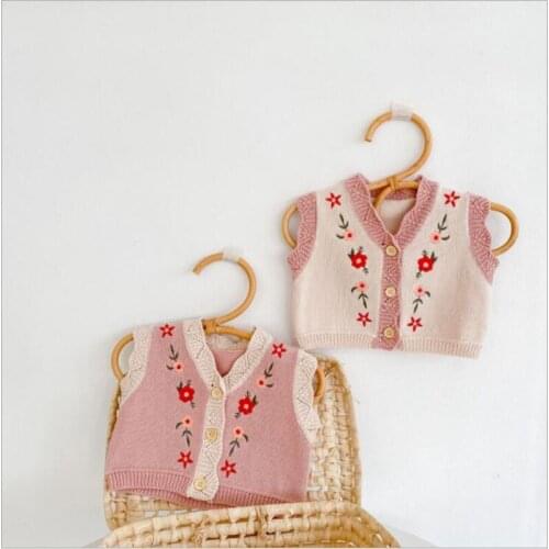 New 2021 Spring Autumn Infant Kids Girls Vest Baby Boys Girls Knit Waistcoat Jacket Clothing 0-2Yrs Baby Outfit