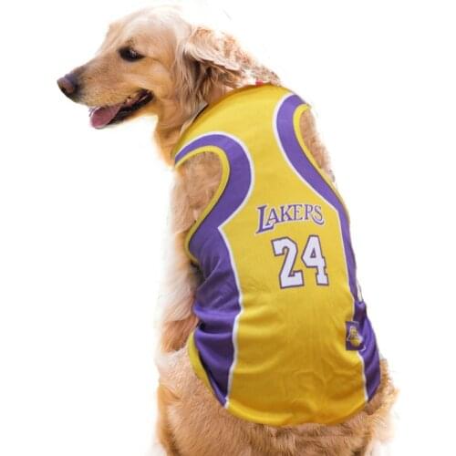 Dog Vest Basketball Jersey No. 24 Cool Breathable Clothes Outfit For Pet Cat Puppy Sportswear Spring/Summer Fashion Cotton Shirt
