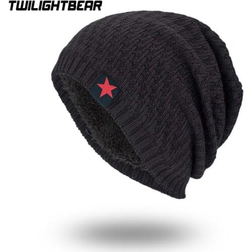 New Mens Winter Hat Fashion Fleece Skiing Beanies Caps Warm Knitted Beanie Bonnet hats men Gorros Invierno Cappelli AE61