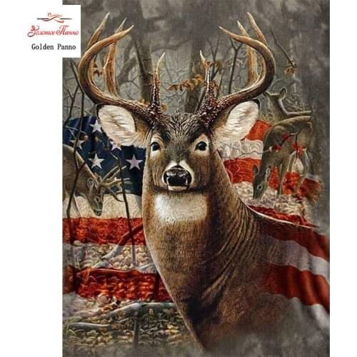 GOLDEN PANNO Diamond Painting Full Square 5D Diy Daimond Embroidery Diamant Mosaic Sale Displasy Broderie Diamant American Flag