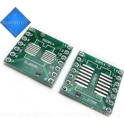 10pcs/lot TSSOP14 SSOP14 SOP14 to DIP14 Transfer Board DIP Pin Board Pitch Adapter In Stock