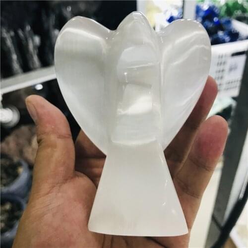50-100mm rock selenite angel crystal Himalayan white stone cream gem crystal reiki healing