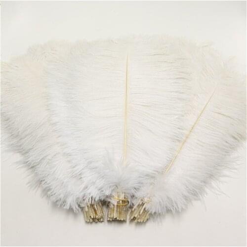 100pcs/lot 10-12 inches fluffy soft ostrich feathers pure white feather for craft ostrich plumes wedding party decoration
