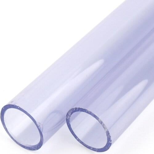 2pcs Outer Dia 63mm PVC Pipe 50cm Length Aquarium Tank Water Supply Parts UPVC Transparent Hard Tube Garden Irrigation Fittings